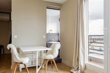 Monthly rental of 2 room apartment near Bois de Boulogne park with furnished terrace, sleeps 2 or 4