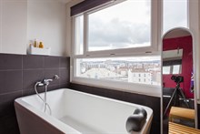 Luxury apartment rental with stunning view near Paris in city of Boulogne, Terrace, Sleeps 2 or 4, metro access