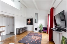 Luxury 2-bedroom duplex apartment rental for weekly or monthly rental on rue de Tolbiac, Paris 13th