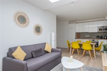 Weekly furnished rental luxury two bedroom with terrace on rue Saint Charles Paris Beaugrenelle fifteenth district