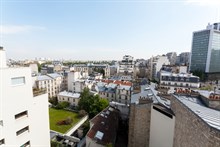Weekly rental of furnished 2-room flat in a modern building at the foot of the Montparnasse Tower, Paris 14th