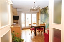 Monthly rental of a fully equipped 3-room apartment near Jourdain metro Paris 19th, 2 or 4 person