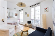Furnished accommodation for 4 in spacious 2-room flat available for rent by week or month, Paris 10th, Canal Saint Martin