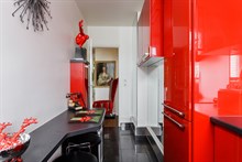 Modern flat rental for 2 guests with terrace, Butte Chaumont Paris 20th