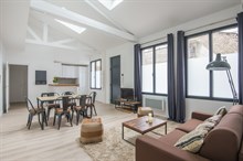Location à la semaine d'un loft de grand standing pour 6 personnes avec 2 chambres doubles à Charles Michels Paris 15ème arrondissement