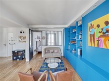 Location meublée mensuelle d'un appartement F3 avec 2 chambres modernes à Montmartre Abbesses Paris 18ème arrondissement