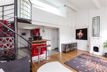 Modern short term duplex apartment rental for 4 to 6 people near Montsouris park, rue de Tolbiac, Paris 13th arrondissement