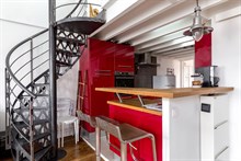 Vacation rental of duplex apartment for families sleeps 2, 4 or 6 Paris; rue de Tolbiac, 13th arrondissement, short term rental