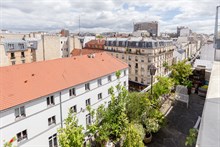 Business stays in furnished duplex apartment rental for monthly rental with terrace sleeps 2 guests at Nation Paris 11th arrondissement