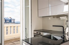 Monthly furnished rental one bedroom for two with terrace facing "Exelmans Auteil" Paris sixteenth district