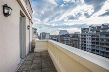 Monthly furnished rental one bedroom for two with terrace facing "Exelmans Auteil" Paris sixteenth district