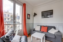 Monthly furnished rental luxury one bedroom with balcony recently refurbished for two in Beaugrenelle, Charles Michel Paris fifteenth district 15th arrondissement