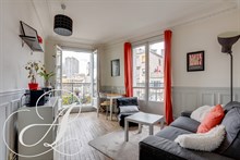 Monthly furnished rental luxury one bedroom with balcony recently refurbished for two in Beaugrenelle, Charles Michel Paris fifteenth district 15th arrondissement
