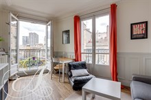 Monthly furnished rental luxury one bedroom with balcony recently refurbished for two in Beaugrenelle, Charles Michel Paris fifteenth district 15th arrondissement