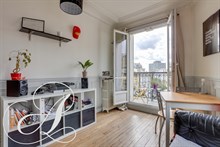 Monthly furnished rental luxury one bedroom with balcony recently refurbished for two in Beaugrenelle, Charles Michel Paris fifteenth district 15th arrondissement