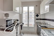 Monthly furnished rental luxury one bedroom with balcony recently refurbished for two in Beaugrenelle, Charles Michel Paris fifteenth district 15th arrondissement