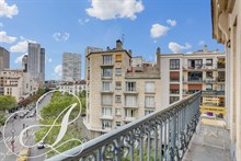 Monthly furnished rental luxury one bedroom with balcony recently refurbished for two in Beaugrenelle, Charles Michel Paris fifteenth district 15th arrondissement