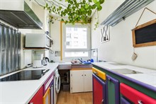 Weekly flat rental for 4, 2 rooms, fully furnished, near Montmartre Paris XIV