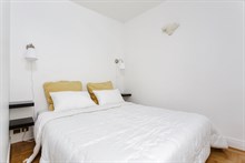 Honeymoon apartment rental near famous Eiffel Tower with romantic bedroom, bathroom and kitchen, Paris 15th
