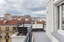 Location meublée à la semaine d'un appartement confortable pour 2 ou 4 avec grande terrasse à Boulogne Pont de Saint Cloud