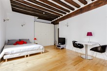 Location meublée temporaire d'un grand studio pour 2 à Maubert Mutualité dans le quartier Latin Paris 5ème