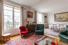 A louer à la semaine bel appartement de 3 pièces pour 6 avec 2 chambres et balcon filant à Beaugrenelle au pied de Charles Michel Paris 15ème