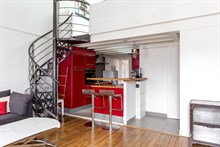 Location meublée au mois d'un duplex moderne avec 2 chambres pour 6 personnes à Tolbiac Paris 13ème