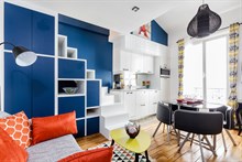 Location meublée mensuelle d'un appartement en mezzanine pour 2 à Alésia Paris 14ème arrondissement