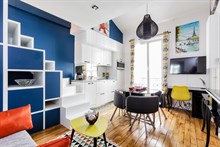 Location meublée mensuelle à la semaine d'un appartement en mezzanine pour 2 à Alésia Paris 14ème arrondissement
