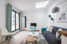 Location meublée de courte durée d'un appartement F3 avec 2 chambres et grande terrasse à Charles Michels Paris 15ème