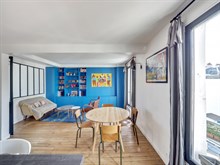 Location meublée mensuelle d'un F3 avec 2 chambres modernes refait à neuf à Montmartre Abbesses Paris 18ème