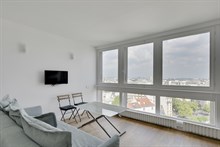 Studio meublé 35 m2 au 12ème étage d'une résidence moderne boulevard Edgar Quinet