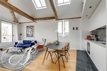 F3 meublé à louer en courte durée à la semaine avec 2 chambres à Arts et Métiers République Paris 3ème