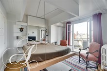 Location meublée d'un studio de luxe avec terrasse à louer en courte durée à Sèvres Lecourbe Paris 15ème