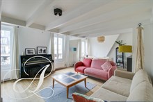 Bail mobilité pour une famille d'un duplex meublé avec 4 chambres et balcon à République Bastille Paris 11ème
