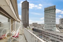 Location studio avec Vue Montparnasse, Terrasse Plein Sud