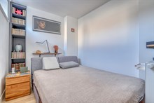 Appartement de standing avec 1 chambre semi-ouverte à louer en bail mobilité à Port Royal Paris 14ème
