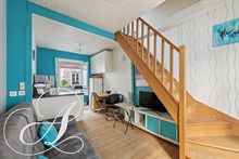 Location meublée en bail mobilité d'un F2 en duplex à Montparnasse Paris 15ème