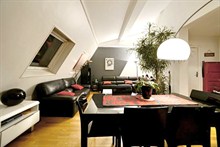 Location temporaire d'un F3 meublé 2 chambres doubles rue Bosio Paris 16ème arrondissement