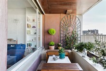 Location meublée mensuelle d'un appartement de 2 pièces pour 4 personnes avec terrasse à Montparnasse Paris 15ème