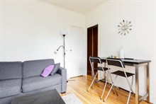 Location meublée de courte durée d'un studio confortable pour 2 dans le quartier de Montparnasse Paris 15ème