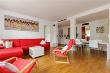 Appartamento di 90m2 nel quartiere Alesia, 14° distretto di Parigi, con terrazza esterna per 5 fino a 7 persone.