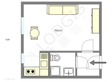 Well-equipped and fully furnished studio available for short-term stays, rue des Patriarches, Paris 5th