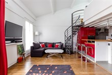 Location meublée mensuelle d'un appartement en duplex avec 2 chambres à Tolbiac Paris 13ème