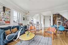 A louer à la semaine appartement meublé de luxe avec terrasse à Trocadéro Passy Paris 16eme